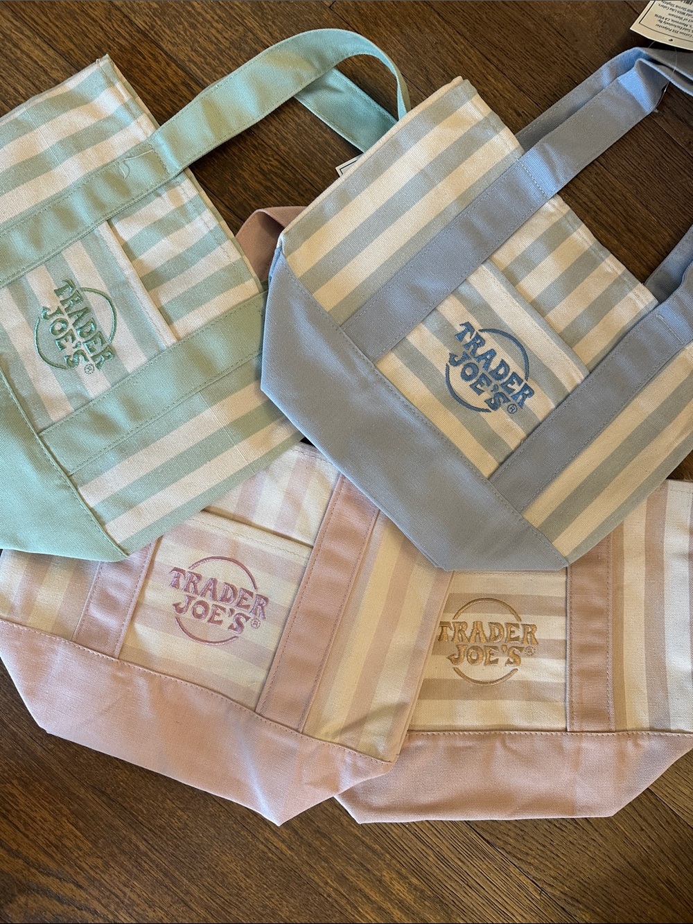 SUMMER EDITION SET OF 4 - Trader Joe's Striped Mini Tote Bags